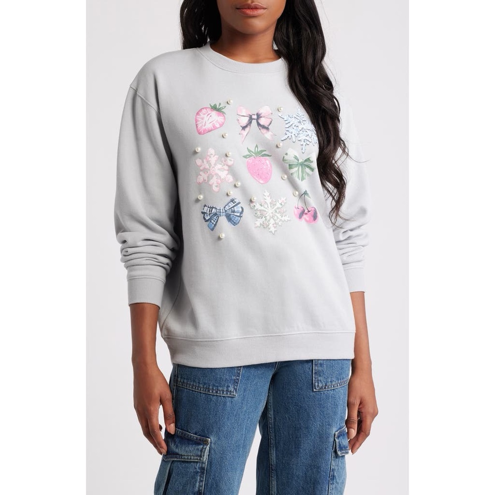 NEW VINYLICONS Light Gray Crewneck‎ Sweatshirt